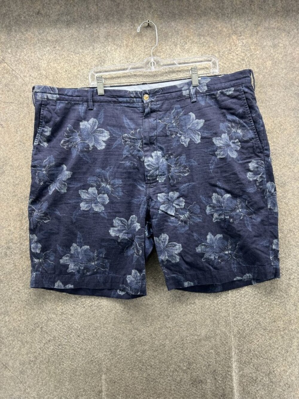 Polo Ralph Lauren Shorts Mens 46 Blue Floral Chino Flat Front Cotton Hawaiian